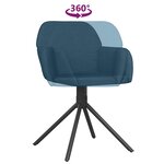 vidaXL Chaises pivotantes à manger lot de 2 Bleu Velours
