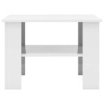 vidaXL Table basse Blanc brillant 60x60x42 cm Bois d’ingénierie