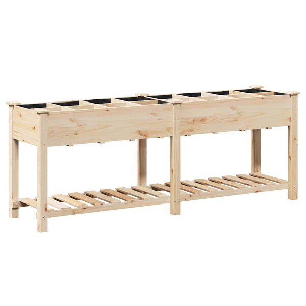 vidaXL Cache-pot de jardin avec étagère Beige 203.5 x 53 x 76.5 cm