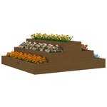 vidaXL Jardinière Marron miel 80x80x27 cm Bois massif de pin