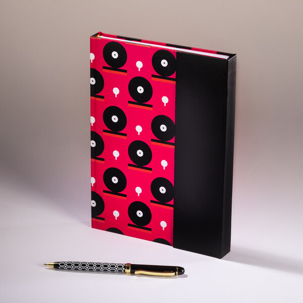 Graphique  - Carnets A5 à rabat cercles sur fond rose