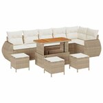 vidaXL Ensemble de canapé de jardin avec coussin 10 Pièces beige et crème