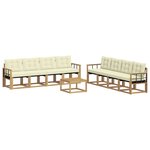 vidaXL Ensemble de canapés d'extérieur 9 pc Blanc et crème