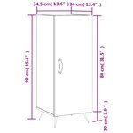 vidaXL Buffet Chêne marron 34 5x34x90 cm Bois d'ingénierie