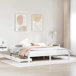 vidaXL Cadre de lit avec tiroirs sans matelas blanc 180x200 cm