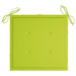 vidaXL Chaises de jardin avec coussins vert vif lot de 3 Bois de teck