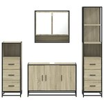 vidaXL Ensemble de meubles de salle de bain 4 Pièces chêne sonoma
