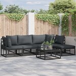 vidaXL Ensemble de canapé de jardin 6 Pièces Noir 70 x 70 x 32 cm