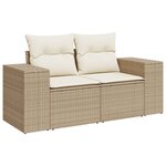 vidaXL Salon de jardin avec coussins 7 Pièces beige résine tressée