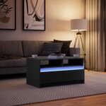 vidaXL Table basse avec lumières LED noir bois d'ingénierie