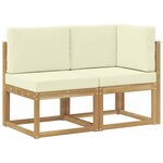vidaXL Canapé d’extérieur milieu et coin avec coussin 2 Pièce Blanc