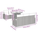 vidaXL Ensemble de 7 Canapés de Jardin avec Coussins Noir en Rattan Poly