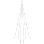 vidaXL Sapin de Noël sur mât de drapeau 108 LED Blanc froid 180 cm
