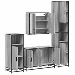 vidaXL Ensemble de meubles de salle de bain 4 Pièces sonoma gris