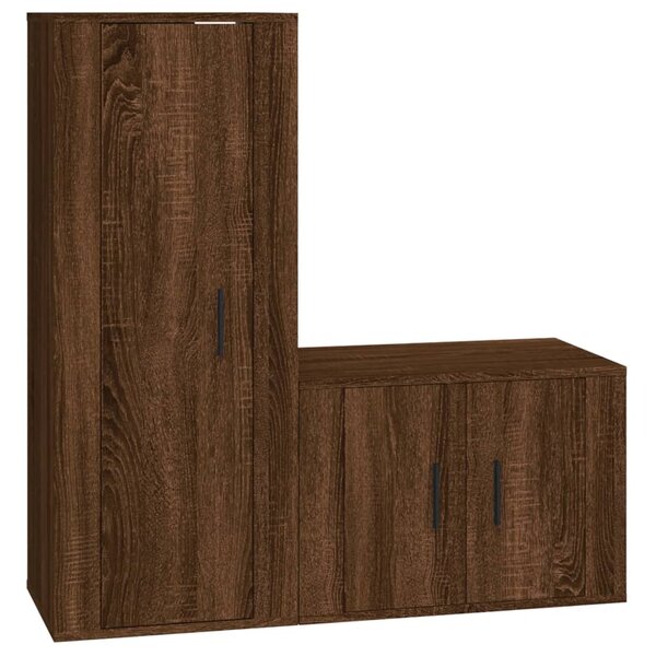 vidaXL Ensemble de meubles TV 2 Pièces Chêne marron Bois d'ingénierie