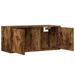 vidaXL Meuble TV mural avec lumières LED chêne fumé 80x31x35 cm