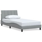vidaXL Cadre de lit sans matelas Hanko gris clair 100x200 cm tissu