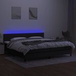 vidaXL Sommier à lattes de lit et matelas et LED Noir 200x200 cm Tissu
