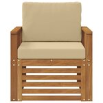 vidaXL Canapé d’extérieur Bois d'acacia massif et polyester Naturel