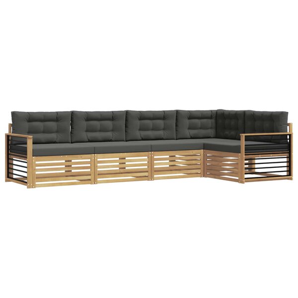 vidaXL Ensemble de canapés d'extérieur 6 Pièces Blanc et anthracite