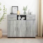 vidaXL Buffet Sonoma gris 88.5 x 30.5 x 73 cm Bois d'ingénierie