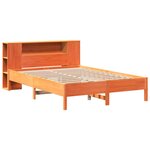 vidaXL Lit bibliothèque sans matelas cire marron 140x200 cm pin massif