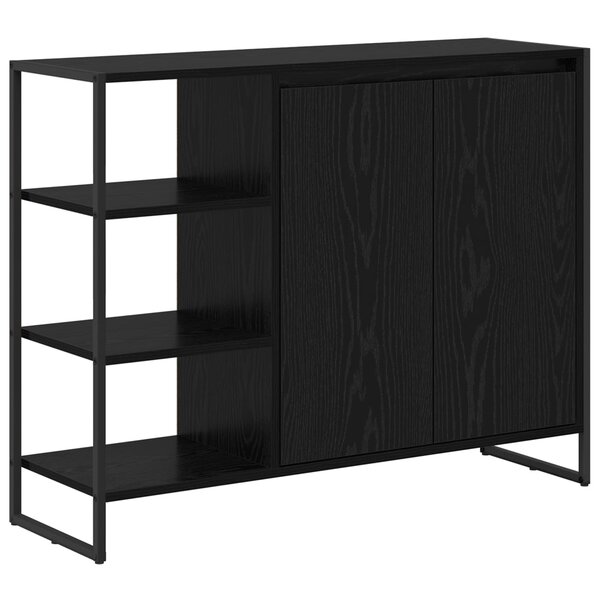 vidaXL Meuble d'appoint Chêne noir 96 5 x 30 x 75 cm Bois d'ingénierie