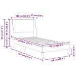 vidaXL Cadre de lit avec tête de lit Noir 100 x 200 cm tissu