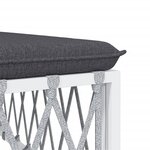 Salon de jardin meuble d'extérieur ensemble de mobilier avec coussins 5 pièces blanc acier 02_0018305