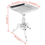vidaXL Table auxiliaire carrée Aluminium Argenté