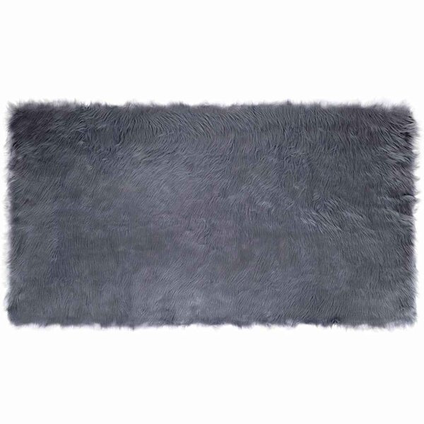 vidaXL Tapis en Peau de Mouton Synthétique Anthracite 60 x 110 cm