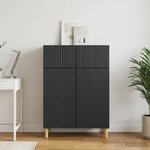 vidaXL Buffet avec tiroir Noir 66 x 34 5 x 90 cm Bois d'ingénierie