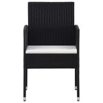 vidaXL Mobilier à dîner jardin 9 Pièces avec coussins Résine tressée Noir