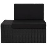 vidaXL Salon de jardin 9 Pièces avec coussins Noir Résine tressée