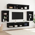 Étagère Flottante vidaXL 2 Pièces Chêne Noir 40x28 5x40 cm Bois d'ingénierie