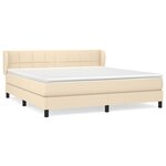 vidaXL Sommier à lattes de lit avec matelas Crème 180x200 cm Tissu