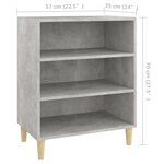vidaXL Buffet gris béton 57x35x70 cm bois d'ingénierie