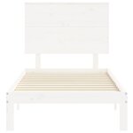 vidaXL Cadre de lit et tête de lit blanc 100x200 cm bois massif