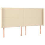 vidaXL Sommier à lattes de lit matelas LED Crème 180x200 cm Tissu