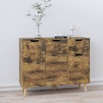 vidaXL Buffet chêne fumé 90x30x72 cm bois d'ingénierie