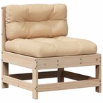 vidaXL Salon de jardin 5 Pièces avec coussins Bois de pin massif