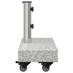 vidaXL Base de parasol sur roues pour poteaux de Ø38/48mm Gris Granit 25 kg Rectangulaire
