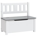 vidaXL Banc de rangement pour enfants Blanc et gris 60x30x55 cm MDF