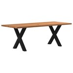 vidaXL Table à manger marron clair bois de chêne massif rectangulaire