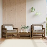 vidaXL Chaises de jardin 2 Pièces marron miel bois massif de pin