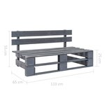 Vidaxl banc palette de jardin bois gris