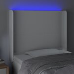 vidaXL Tête de lit à LED Blanc 93x16x118/128 cm Similicuir