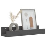 vidaXL Étagères murales 2 Pièces Gris 50x12x9 cm Bois de pin massif
