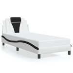 vidaXL Cadre de lit avec lumières LED blanc noir 90x200 cm similicuir