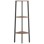 vidaXL Étagère d'angle 3 niveaux Marron foncé et noir 45 5x31 5x120 cm